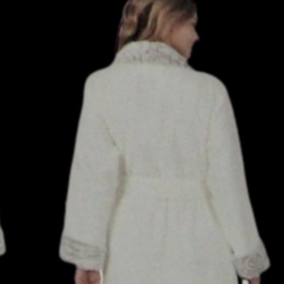 Carole Hochman Ladies' Plush Wrap Robe, IVORY M - Picture 4 of 4